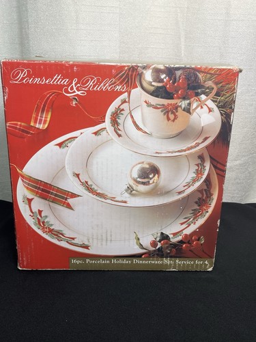 Poinsettia ribbons fine - &,